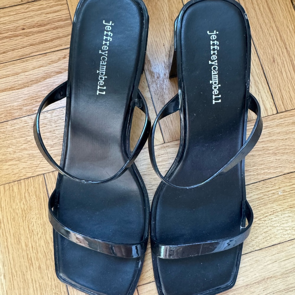 Jeffrey Campbell Jamm Jelly Black Heeled Sandal